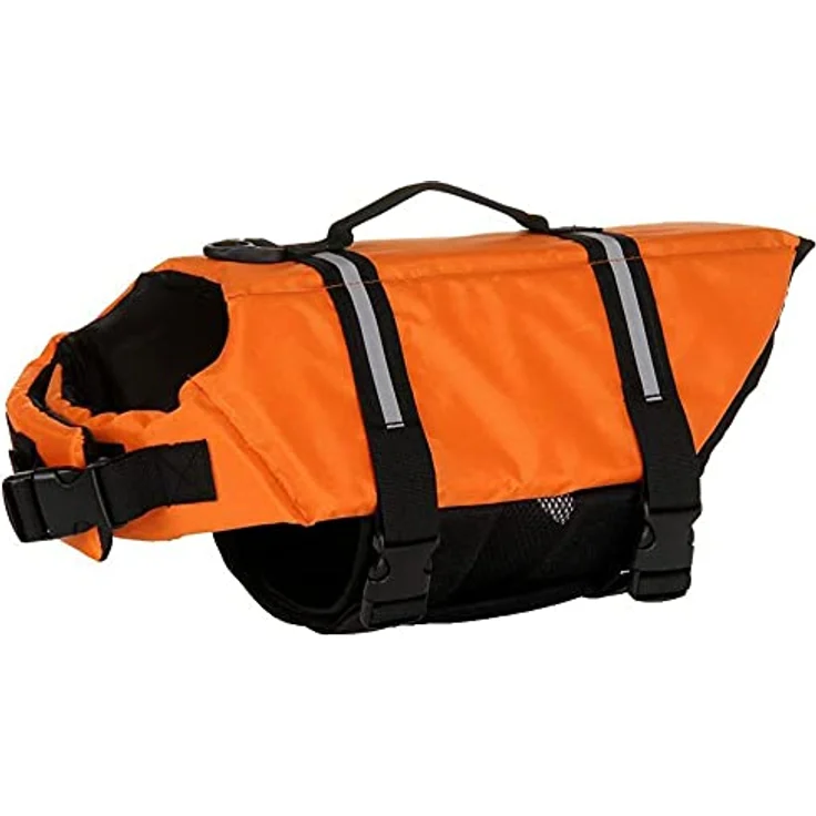 Izefia Hund Schwimmweste, Sicherheitsmantel für kleine Hunde, 30-42 cm Brustumfang, orange, XS mit Griff und verstellbaren Trägern – Bild 1