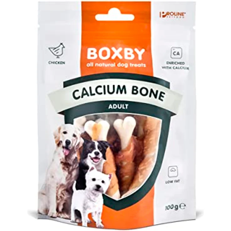 Boxby Kalziumknochen 100g, getreidefreier Hundesnack mit Hühnchen, glutenfrei und fettarm – Bild 1