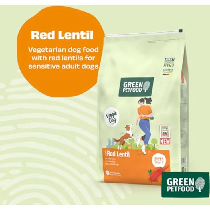 Green Petfood VeggieDog, Hundefutter mit roter Linse, 5x900 g - vegetarisch und gut verdaulich mit Präbiotika – Bild 3