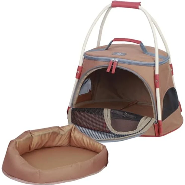Nobby Tiertransporttasche Tasche Enoshima Cat, gepolstert, formstabil, gute Durchlüftung, Maße 46 x 40 x 29 cm, hellbraun – Bild 3