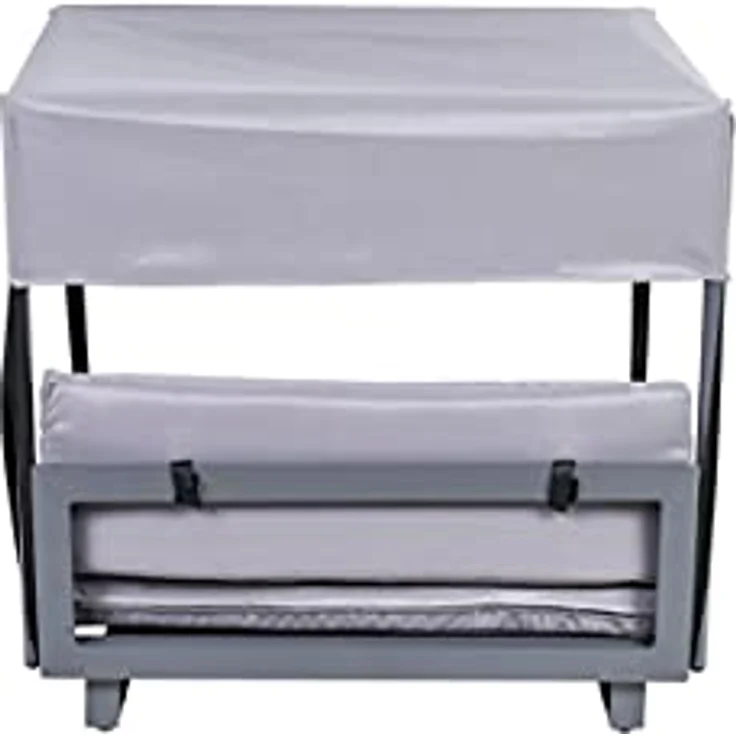 Greemotion Hunde-Sofa mit Dach Größe M, ca. 63 x 30-65 x 65 cm, stabiles Alu-Gestell, 5 kg, Hundebank, Hundeplatz, Outdoor – Bild 6