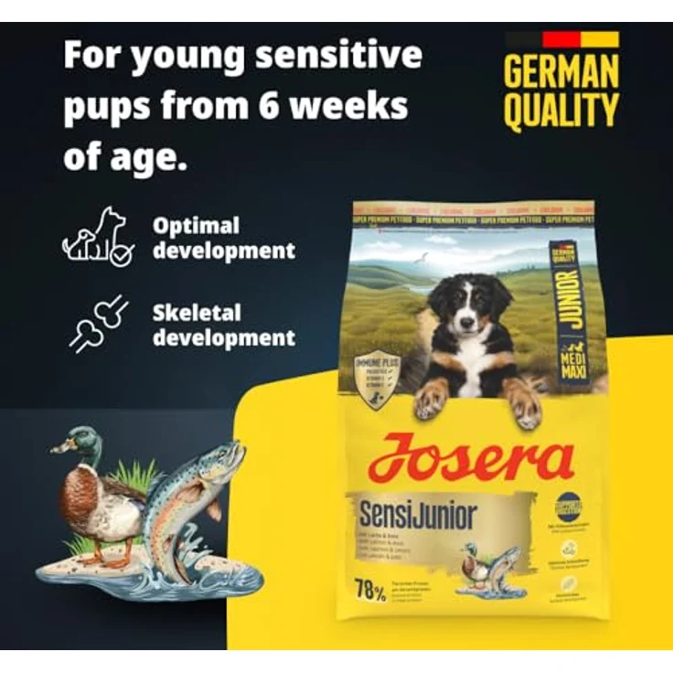 Josera Medi/Maxi Junior SensiJunior, Hunde-Trockenfutter mit Lachs und ...