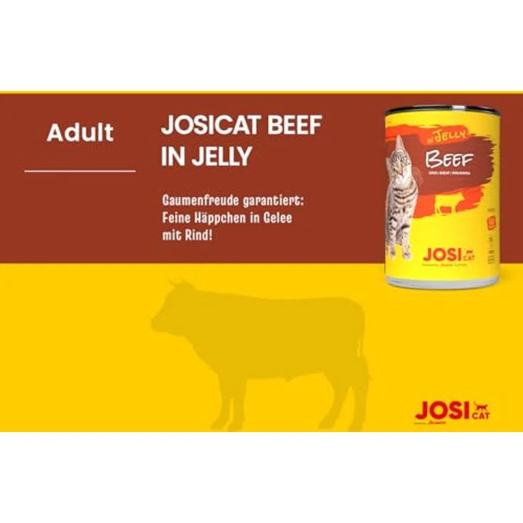 JosiCat Beef in Jelly, Premium Nassfutter für ausgewachsene Katzen, 12 x 400 g, Rind in Gelee, getreidefrei, mit Vitamin D3 & E, Made in Germany – Bild 5