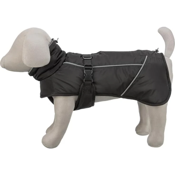 TRIXIE Hundemantel Wintermantel Brizon, schwarz, wasserdicht mit reflektierenden Elementen und verstellbaren Beinschlaufen – Bild 4