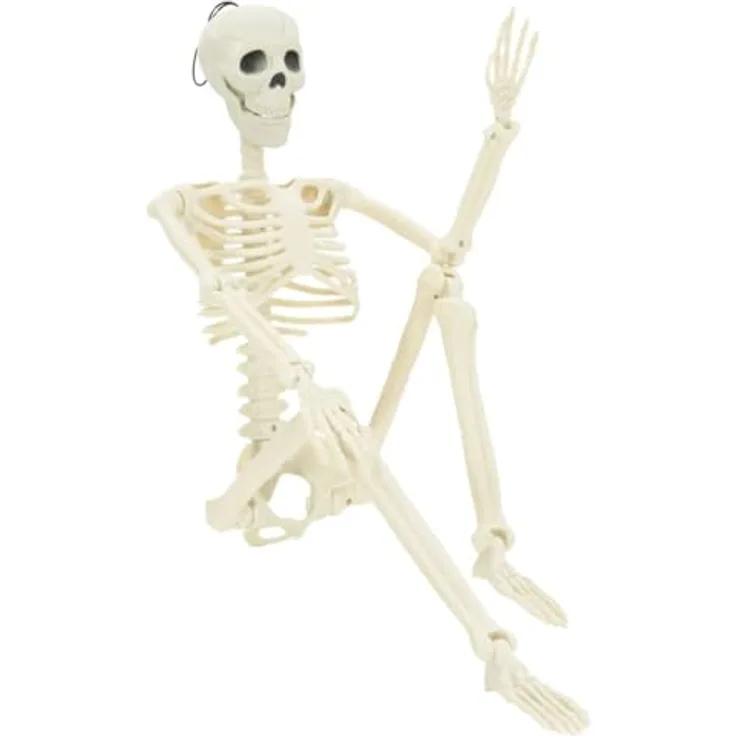 vidaXL Halloween-Skelett 2er Set, 85 cm, weiße robuste Deko-Figur für Innen- und Außenbereich, gotische Halloween-Deko für Partys und Saison-Dekor