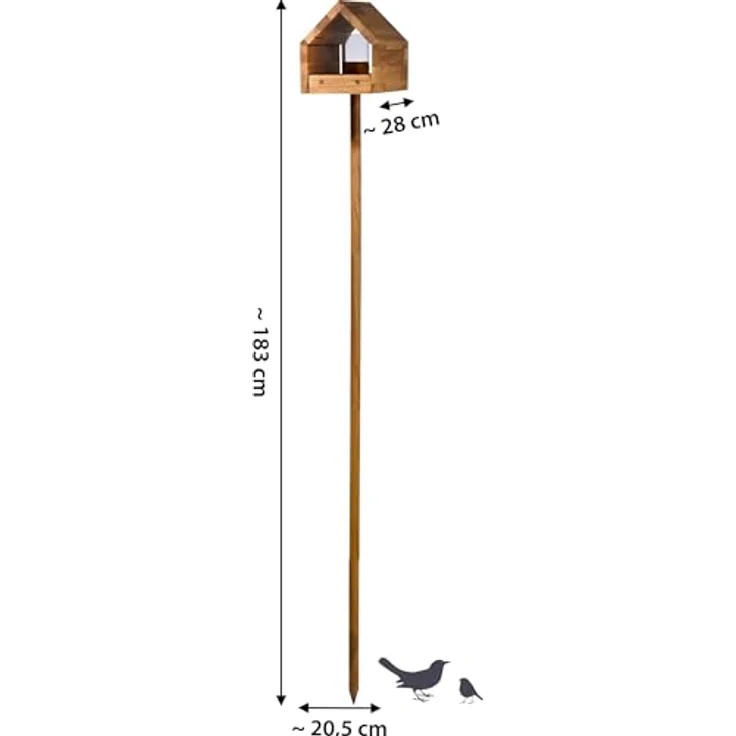 Luxus-Vogelhaus 46601e Eiche-Vogelfutterhaus mit Ständer, Satteldach, Futtertablett und Silo – Bild 4