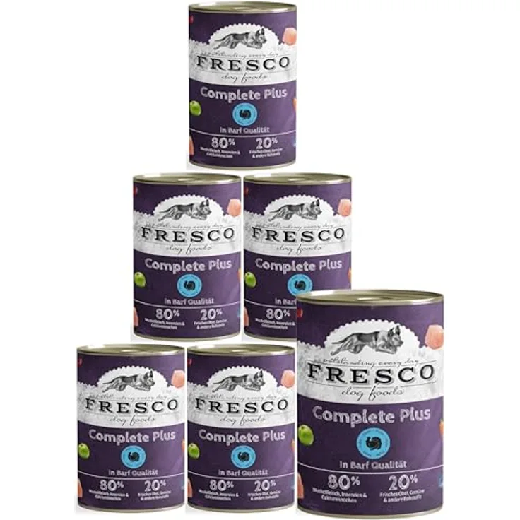 Fresco Dog NassBarf Pute, getreidefreies Hundefutter, 6 x 800g, Mono-Protein mit 80% Frischfleisch, ohne künstliche Zusätze, aus Deutschland