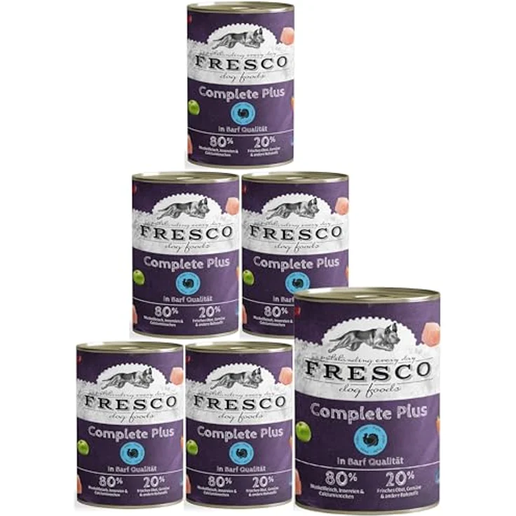 Fresco Dog NassBarf Pute, getreidefreies Hundefutter, 6 x 800g, Mono-Protein mit 80% Frischfleisch, ohne künstliche Zusätze, aus Deutschland – Bild 1