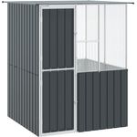 vidaXL Vogelkäfig Anthrazit 154 x 154 x 200 cm, Verzinkter Stahl, Wetterfest, Moderne Vogelvoliere mit großzügigem Platz für Vögel