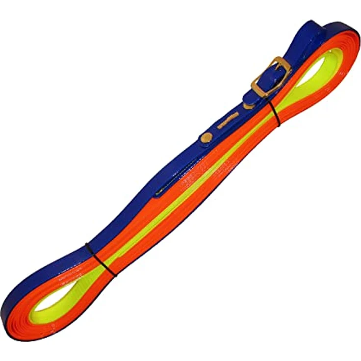 Niggeloh Hundeleine Schweißriemen Biothane Track, 12m Leine in Orange/Gelb/Blau – Bild 2