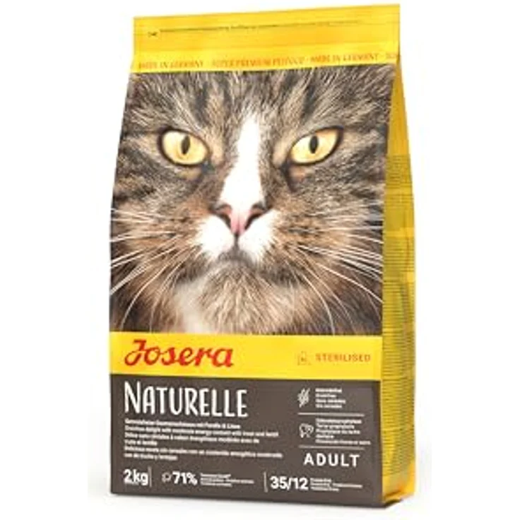 Josera Naturelle, Premium Trockenfutter für erwachsene sterilierte Katzen, Geflügel & Forelle, getreidefrei, 1 x 2 kg – Bild 1