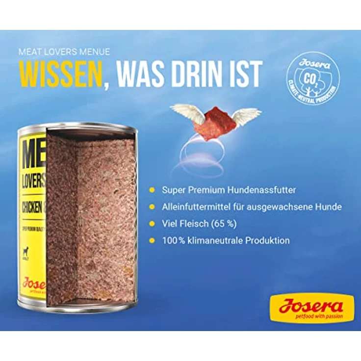 Josera Meat Lovers Menu Multipack, Nassfutter für Hunde mit 65 % Fleischanteil, getreidefrei, Alleinfuttermittel, 6x400g – Bild 3