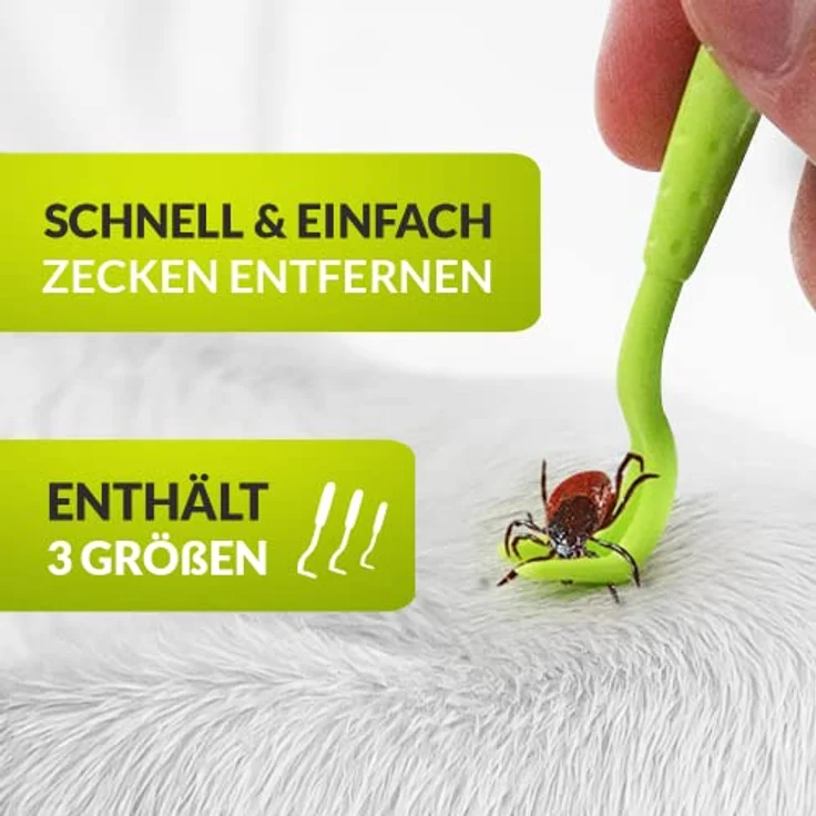 Zrilubkrelz® Zeckenzange Zeckenhaken, 3er Set aus Premium Hartplastik, sicherer und schneller Zeckenentferner für Hund, Katze, Pferd – Bild 2