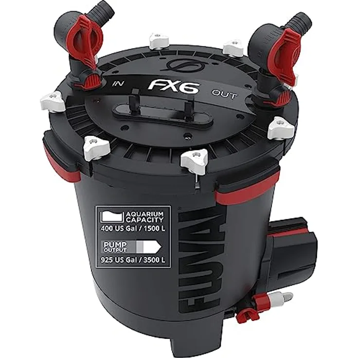 Fluval FX6 Hochleistungs-Außenfilter, Mehrstufenfilter für Aquarien bis 1.500L, 20L Volumen, integrierte Wartungserinnerung, energieeffizient