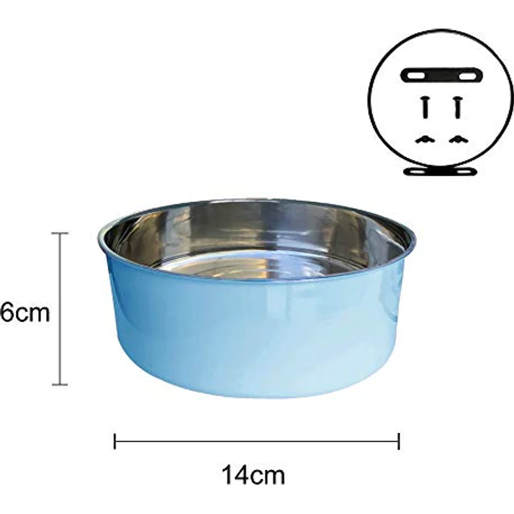 SUOXU Futternapf für Hundekäfig, Edelstahl, hängend, 850 ml für kleine Hunde, durchmesser 14 cm, leicht zu reinigen – Bild 5