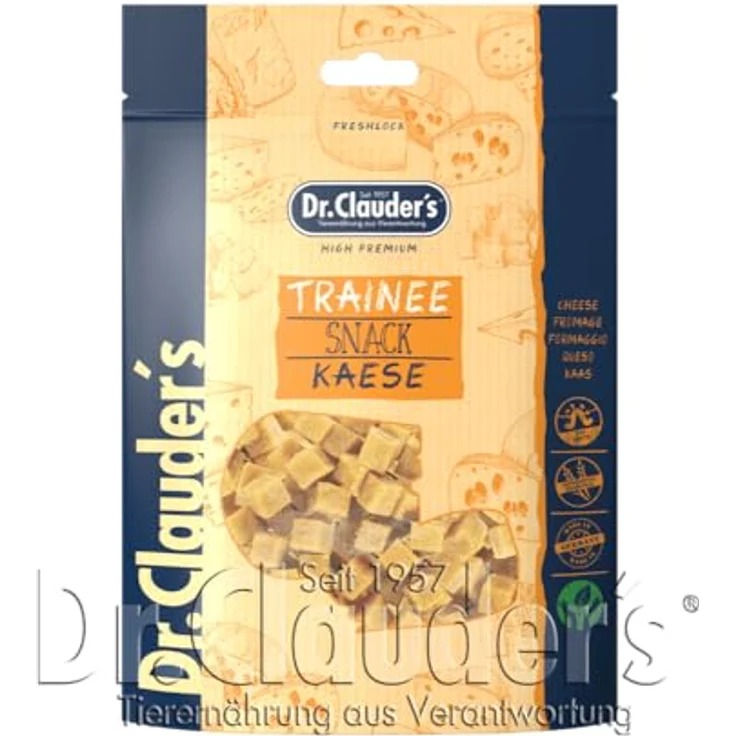 Dr. Clauder's Trainee Snack Käse, Proteinreiche getreidefreie Hundesnacks mit Vitamin B2 und Calcium, 80g – Bild 4