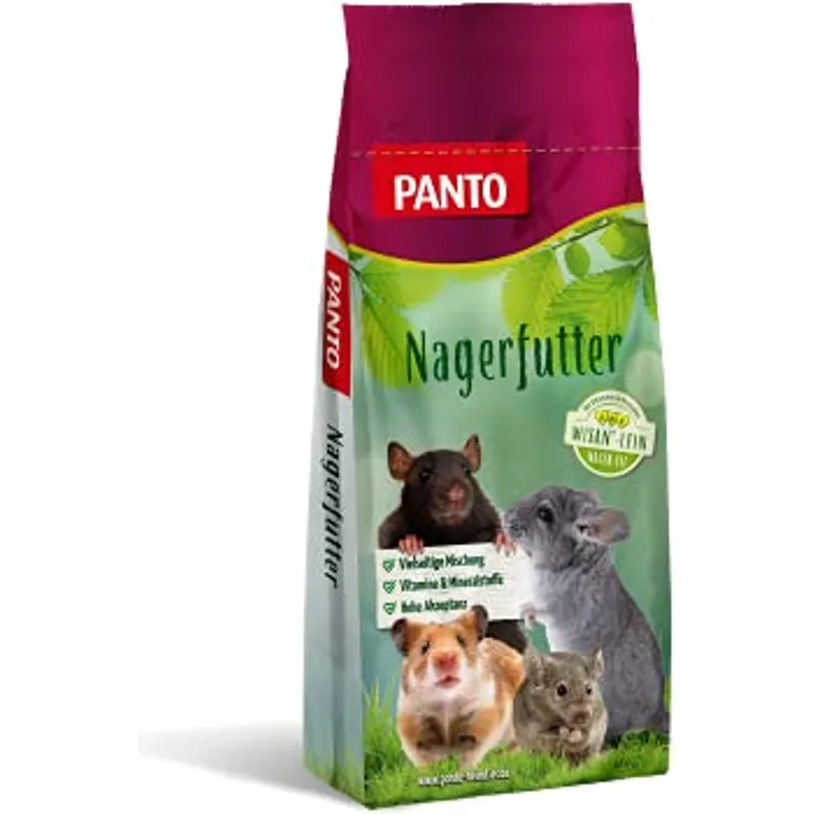 PANTO® Nagerfutter Universal, Vollwertiges Futter mit Wisan-Lein Pellets für Zwergkaninchen, 25 kg