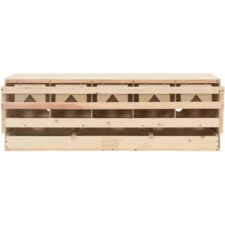 vidaXL Legenest Hühnernest 5 Fächer 117 x 33 x 38 cm Massivholz Kiefer – Bild 5