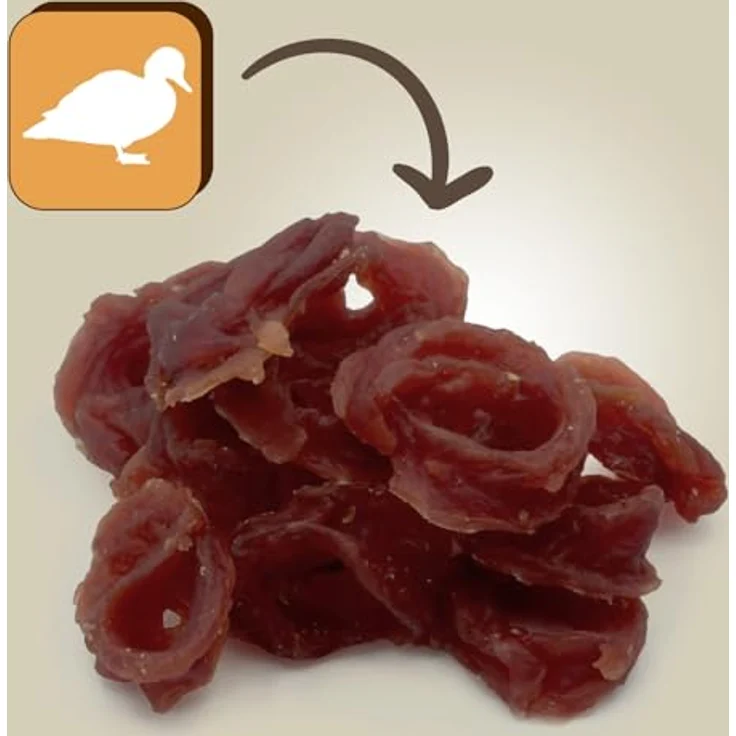 MERSJO Hundeleckerlis Duck Rings, 95% Entenfleisch, Getreidefrei, 2x500g, proteinreich und fettarm, glutenfrei – Bild 5