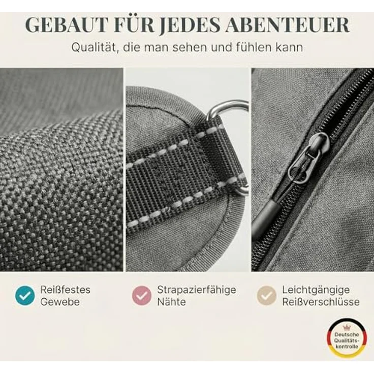 HUND IST KÖNIG Leckerlitasche für Hunde, robuste Bauchtasche mit Kotbeutelspender, Handyfach & Gurt für Flexileine, schwarz – Bild 4