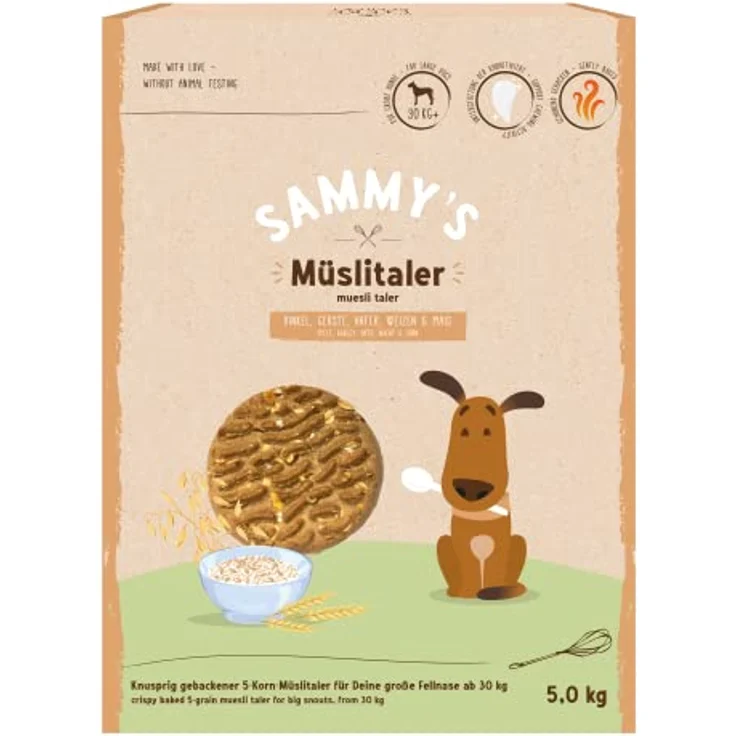 Bosch Sammy's Müslitaler 5kg, knusprig gebackener 5-Korn-Hundesnack für große Hunde ab 30 kg – Bild 1