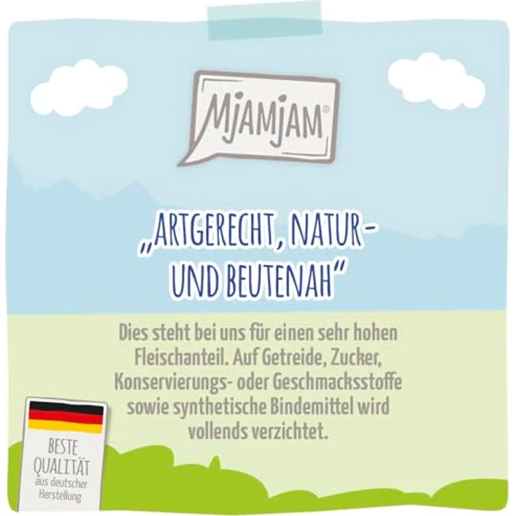 MjAMjAM Premium Nassfutter für Katzen, exquisite Forelle an saftigem Hühnchen, getreidefrei, 6er Pack (6x200g) – Bild 2