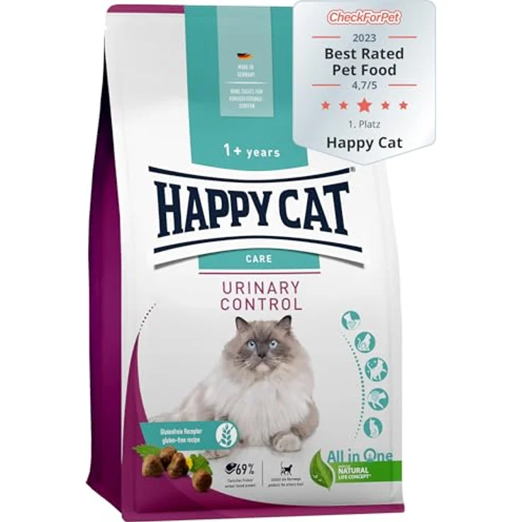 Happy Cat Care Trockenfutter Katze, Adult, Urinary Control, glutenfreie Rezeptur mit Geflügel und Kräutern, 1,3 kg – Bild 6