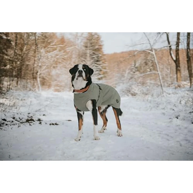 Hunter Tierbedarf Hundemantel Uppsala mit 2in1 Funktion, reflektierenden Paspeln und wasserfestem Zwei-Wege-Reißverschluss, altrosa / khaki - Größe 27,5 / 32,5 / 37,5 / 42,5 / 47,5 – Bild 9