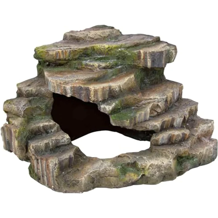 Trixie Eck-Fels mit Höhle und Plattform, naturnahe Regenwald-Optik, platzsparend, langlebig aus Polyesterharz, 24 x 19 x 25 cm – Bild 4