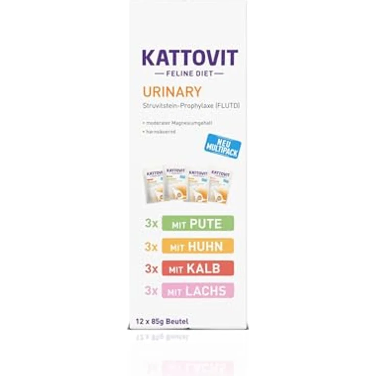 Kattovit Feline Diet Nassfutter Katze Urinary Multipack in Sauce, 12x85 g, zur Vorbeugung von Harnsteinen, hohe Verdaulichkeit – Bild 2