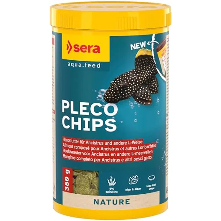 sera Pleco Chips 1.000 ml (380 g), Wels Futtertabletten für gesunde Bodenfische, hohe Futterverwertbarkeit, Made in Germany – Bild 1