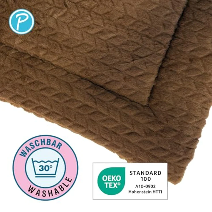 Petlando Decke Daisy, Hundedecke in braun, Größe S - 60 x 45 cm, kuschelig und bequem für Zuhause und unterwegs – Bild 2