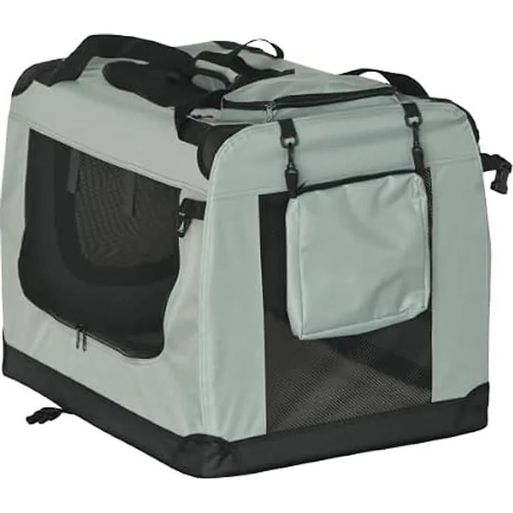 Rebel Animals Hunde-Transporter XXL 90x61x65 cm, faltbare Transporttasche mit ausgezeichnetem Belüftungsdesign und einfachem Zugriff von drei Seiten
