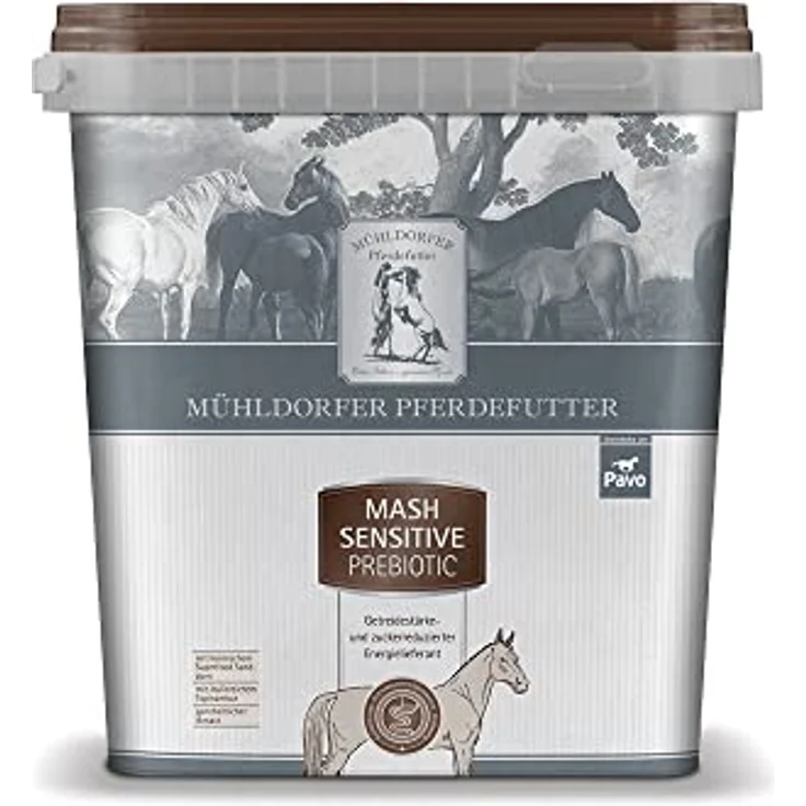 Mühldorfer Mash Sensitive Prebiotic, 3 kg Pferdefutter für magere, schwerfuttrige Pferde - Getreidestärkereduziert, leicht verdaulich mit Inulin und Sanddorn – Bild 1
