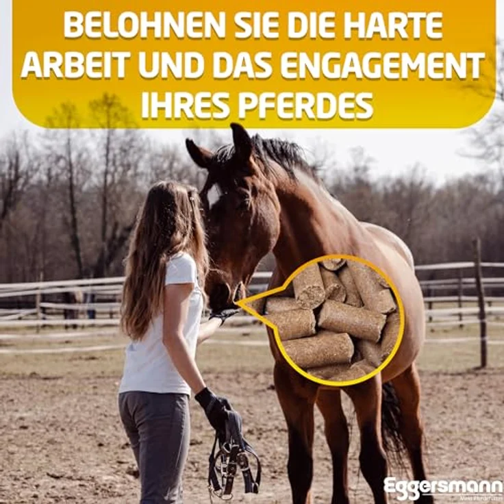 Eggersmann Mein Pferdefutter Pferde-Leckerlis, 1kg Lecker Bricks mit natürlichem Banane-Karotte-Geschmack, ideal als Belohnung für Pferde & Ponys, hochwertige Qualität, deutsche Herstellung – Bild 3