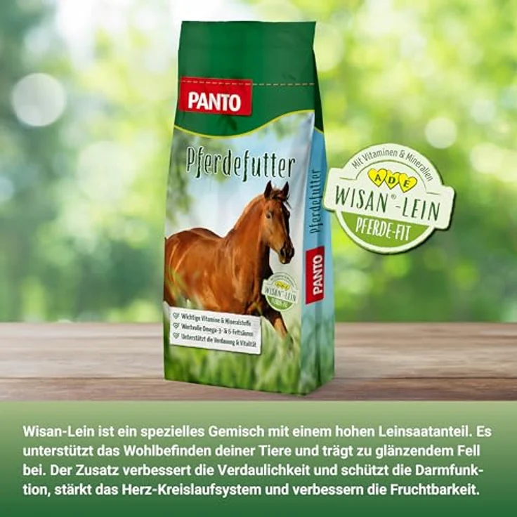 PANTO Pferdemineral mit Wisan-Lein, 25 kg – schmackhaftes Mineralfutter für Pferde, reich an Mineralien, Vitaminen, Spurenelementen und Omega-3-Fettsäuren – Bild 5