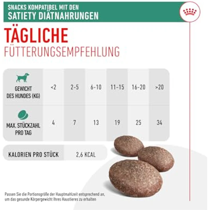 Royal Canin Veterinary Satiety Weight Management Treats, 230 g Snacks für erwachsene Hunde, weniger als 3 Kalorien pro Stück, wiederverschließbarer Beutel – Bild 5