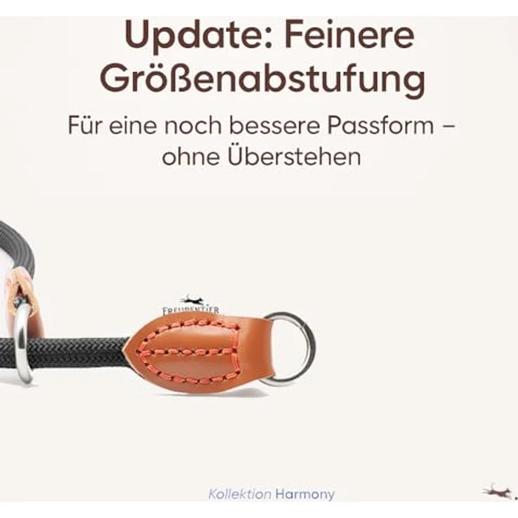 FREUDENTIER Zugstopp Halsband für Hunde, extra starker Zugstop, robustes Nylon und Echtleder, Schwarz, XL – Bild 3