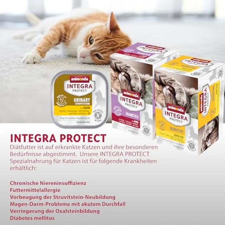 Animonda INTEGRA PROTECT Sensitive Huhn Pur, Katzen Diätfutter für allergische Katzen, 16 x 100 g, ohne Getreide, mono-Protein – Bild 4