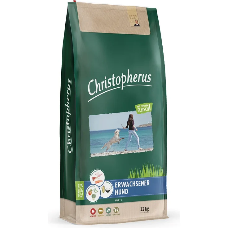 Christopherus Hunde-Trockenfutter für erwachsene Hunde, 2x12kg, mit magerem Geflügel