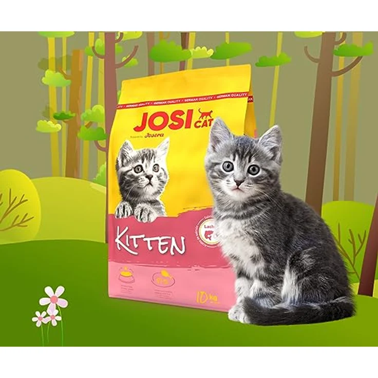 JosiCat Kitten Trockenfutter (1 x 10 kg) | Premium Juniorfutter für wachsende, tragende & säugende Katzen | hoher Energiegehalt, mit Lachsöl & Vitaminen | Ohne Weizen, Soja & Zucker | Made in Germany – Bild 2