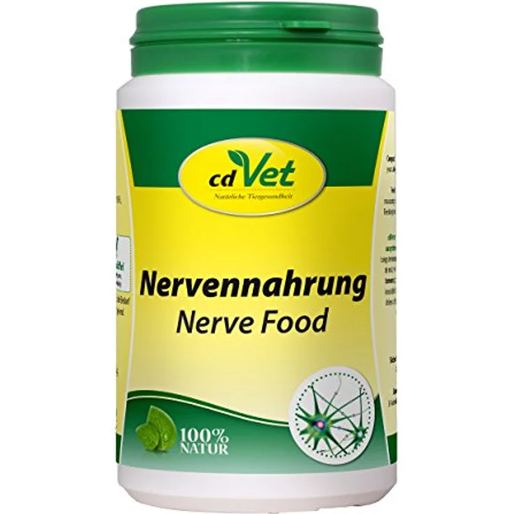 cdVet Nervennahrung 180g, Nahrungsergänzung zur Entspannung für Hunde, Katzen und andere Haustiere, Unterstützung bei Nervosität und Stresssituationen – Bild 1
