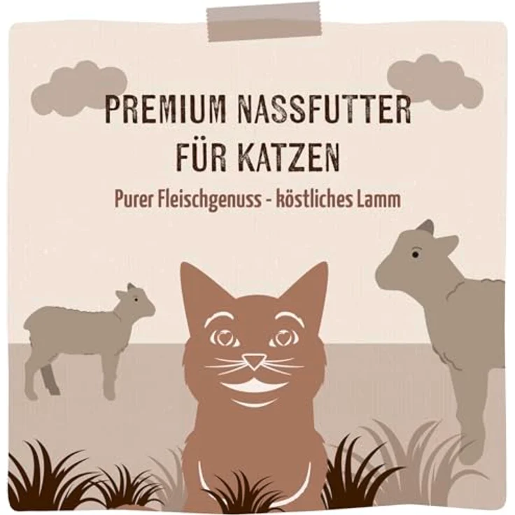 MjAMjAM purer Fleischgenuss, Katzen-Nassfutter mit köstlichem Lamm, 6x400g – Bild 3