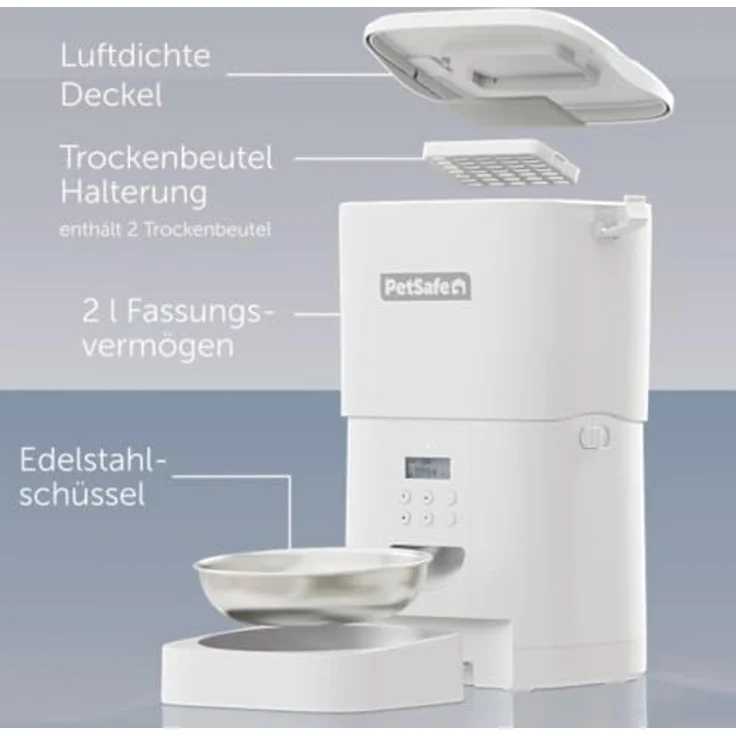 PetSafe FlexFeed Futterautomat, 2 L – Automatischer Futterspender mit Portionskontrolle und 8 Mahlzeiten pro Tag für Hunde und Katzen – Bild 5