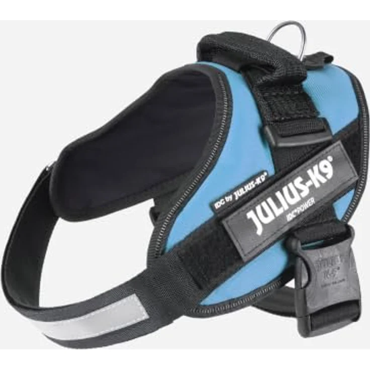 Julius-K9 IDC-Powergeschirr aquamarine, Hochwertiges Sattelgeschirr für Hunde mit ergonomischer Passform und reflektierenden Details – Bild 5