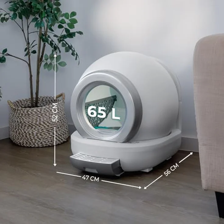 Cecotec Pumba 7000 CleanKitty Compact, Automatische Katzentoilette mit Selbstreinigung, 65L Kapazität, WiFi Steuerung, Leises Design, Infrarotsensor, Dreifaches Desodorierungssystem – Bild 4