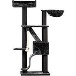 RHRQuality Kratzbaum Kilimandjaro Deluxe, 195 cm hoch mit 12 cm Sisalstämmen, luxuriösem Liegeplatz und Hängematte, Blackline Dunkelgrau