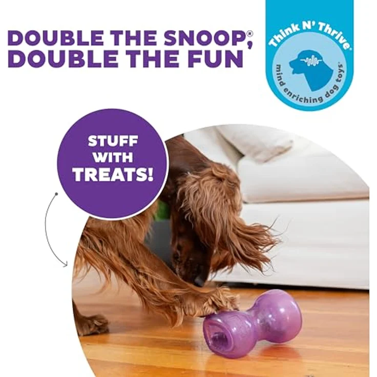 Planet Dog Double Snoop, strapazierfähiges Hundespielzeug mit interaktiver Leckerli-Funktion und Minzduft zur Atemerfrischung – Bild 2