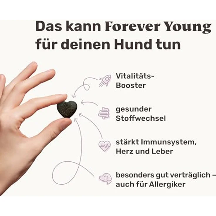 mammaly 6-in-1 Vital-Komplex für Senior Hunde - Forever Young, 120 Snacks (350g) mit Ginko, Kurkuma, Bierhefe, Kollagen, L-Carnitin & Mikroalgen – Bild 3