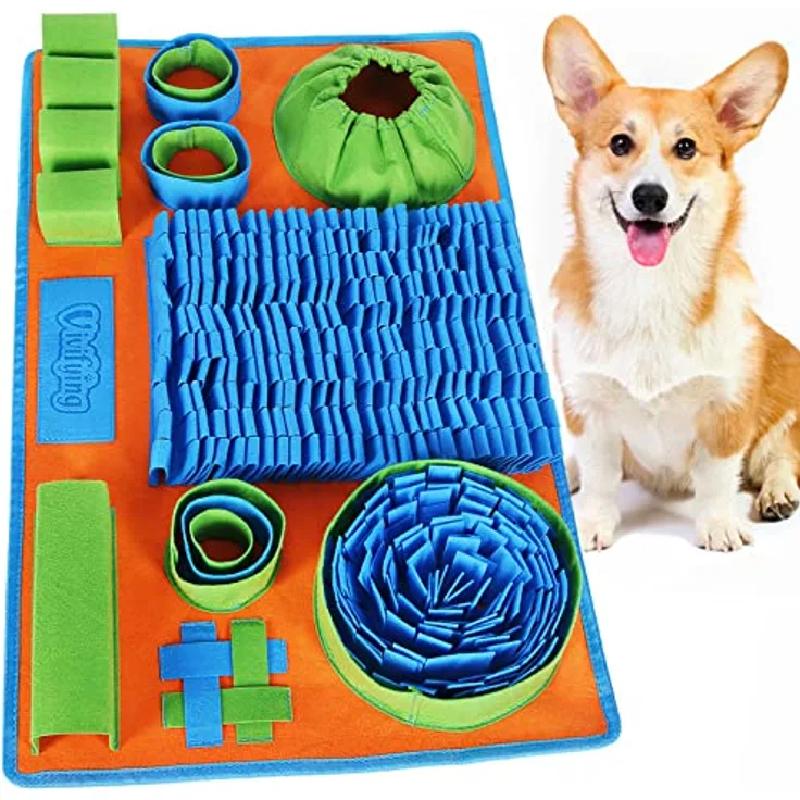 Vivifying Schnüffelteppich für Hunde, Waschbares interaktives Spielzeug zur Futtersuche, 66 × 42 cm, ideal für kleine und mittelgroße Hunde